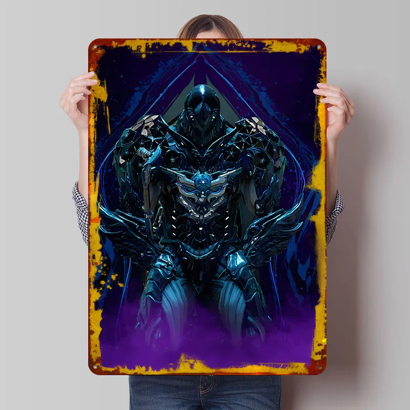 Warframe: Garuda Prime Poster, individuelle Vintage-Metallschilder, Wandkunst, Retro-Blechplakette für Fans, moderne Heimdekoration, luxuriös
