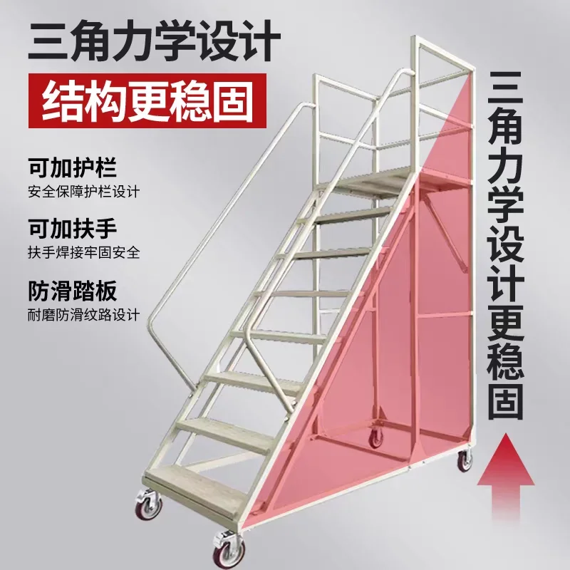 Warehouse climbing car, supermarket handling, disassembly and assembly, self-locking with brakes, pressure-resistant and anti-sk