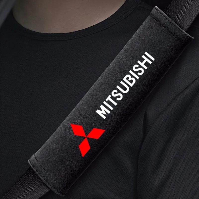 Car Safety Belt Shoulder Pad Safety Strap Cotton Flannel Cover for Mitsubishi Lancer ASX Outlander Pajero Evolution Accessories