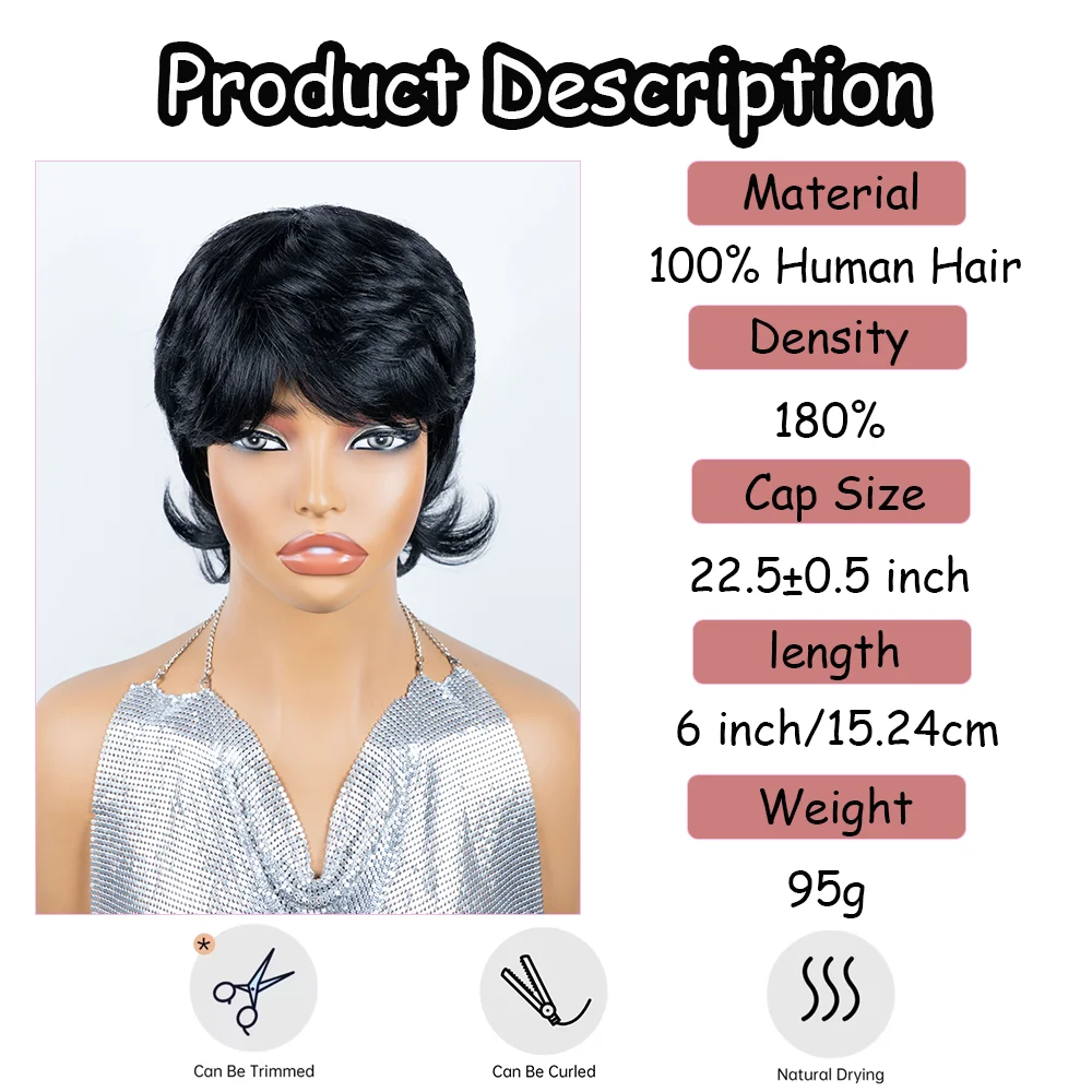 Wig Wanita Hitam Model Wolf Cu - Human Hair Wigs ulasan dan harga