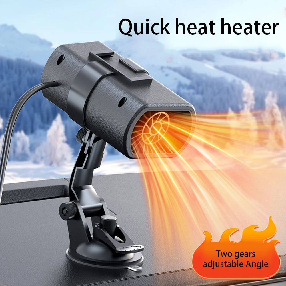 Portable Electric Car Heater with Suction Cup Air Cooler Fan 12V Demister Defroster Heating Fan 200W Dryer Windshield Defogging