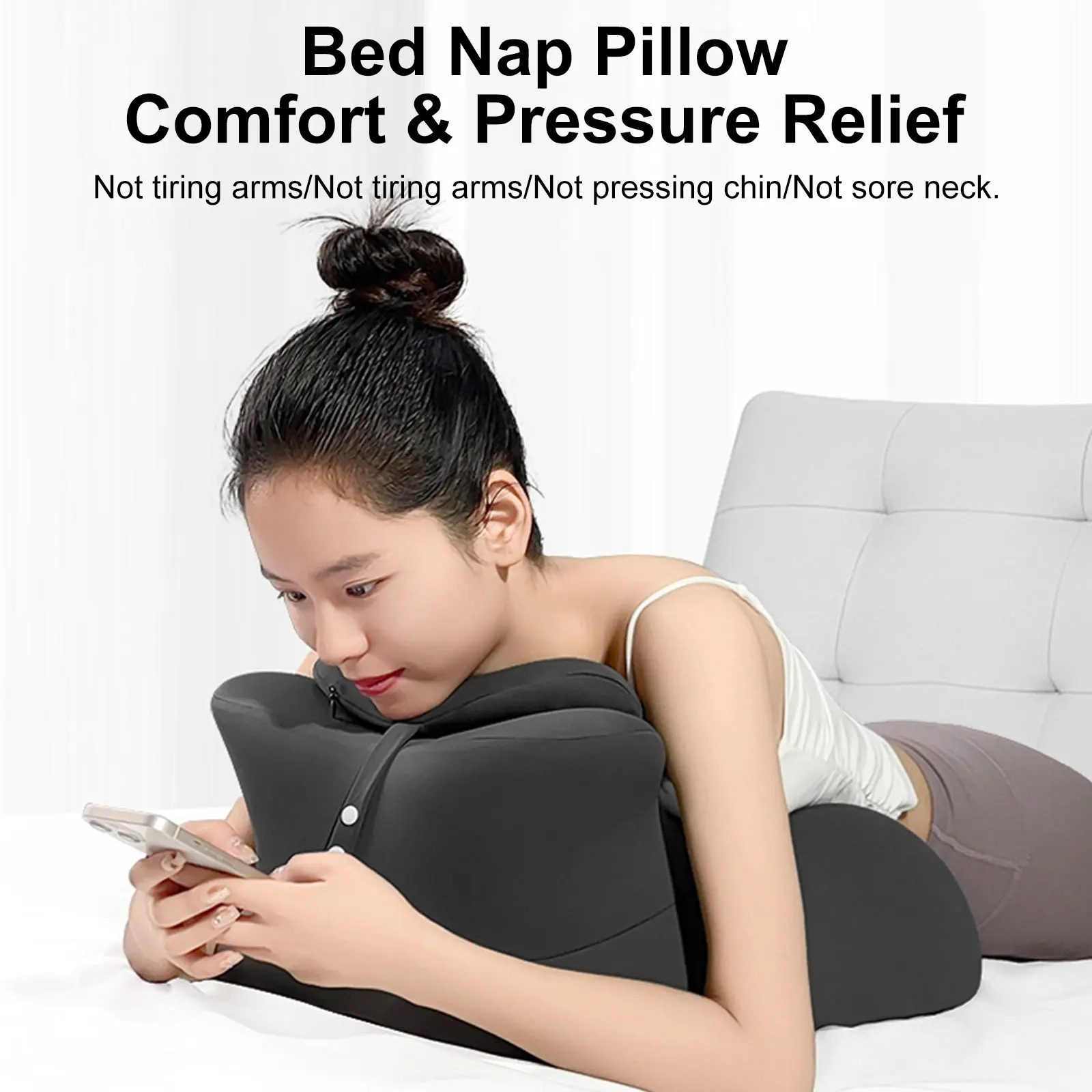 New Bed Sleeping Pillow Lying on The Bed Artifact Multi-functional Prone Position Pillow Sleeping Memory Cotton Reading Pillow