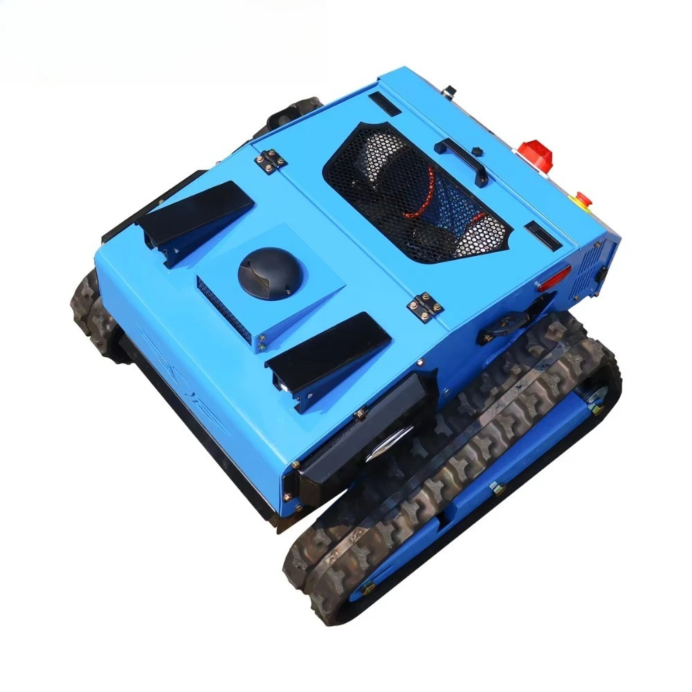 Wireless Remote Control Cordless 4-Stroke Industrial DIY Lawn Mower Tracked Robot Grass Cutter for Steep Slope Garden Farm