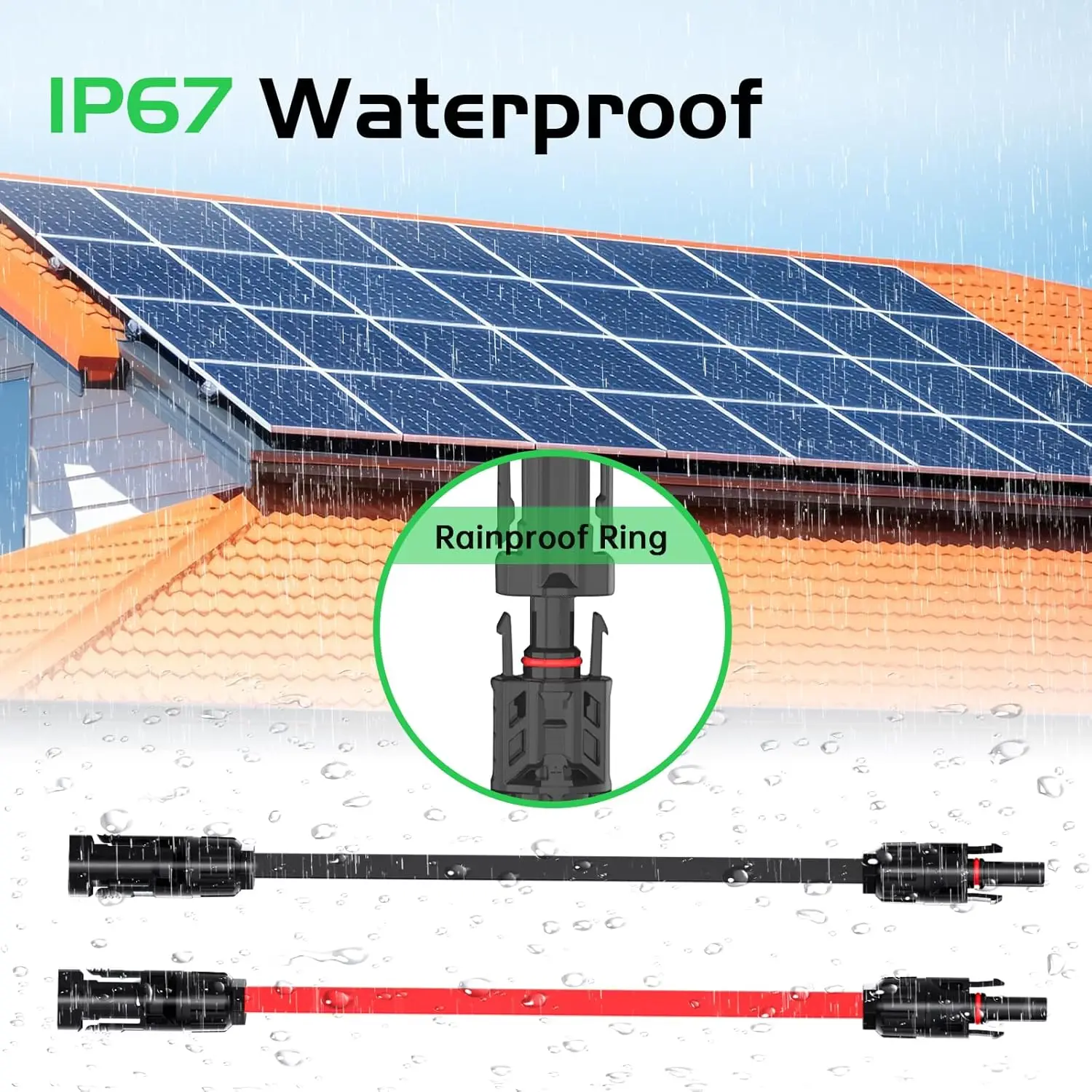 JMUYTOP 12AWG Window Pass Through Solar Panel extension Cable flat wire For Zendure/ecoflow/Anker balcony power plant image 4