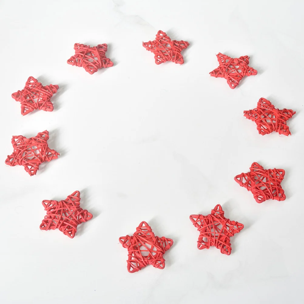 

20pcs Rattan Stars Natural Colorful Star Ornaments Home Decor Wedding Decoration Diy Bowl Filler Table Centerpiece Living Room