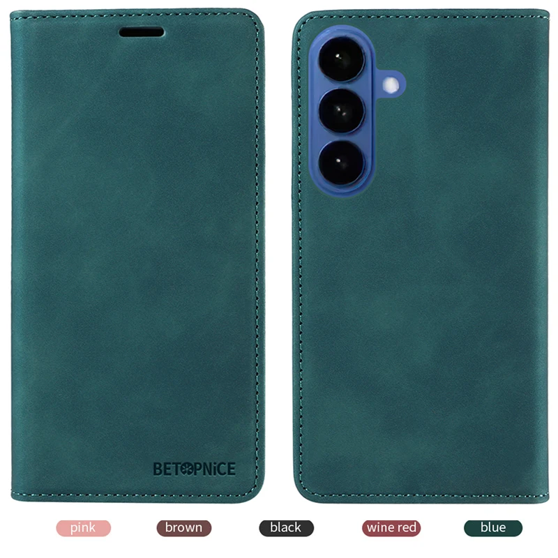 حافظة محفظة مغناطيسية لهاتف سامسونج جالاكسي S26 الترا برو غطاء جلدي قابل للطي لهاتف جالاكسي S26 إيدج Fundas حافظة هاتف بفتحة للبطاقات #1