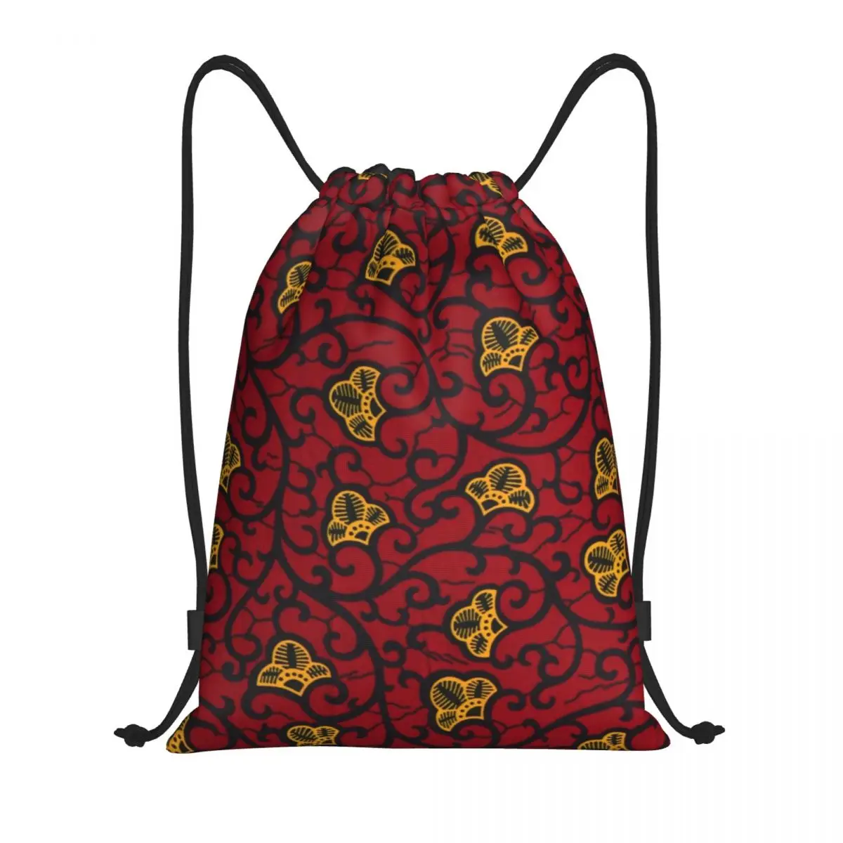 

Custom Traditional African Ankara Print Drawstring Backpack Bags Women Men Lightweight Gym Sports Sackpack Sacks for Training