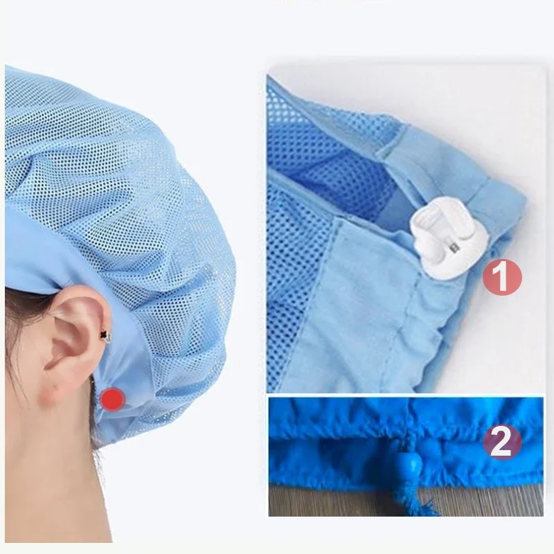 Biała Regulowana Czapka Siatkowa do Pieczenia, Warsztatu, Czapka Robocza, Czapka Bouffant, Siatka na Włosy, Odzież do Obsługi Spożywczej, Gotowanie, Kuchnia, Męska, Damska, Ochrona Głowy