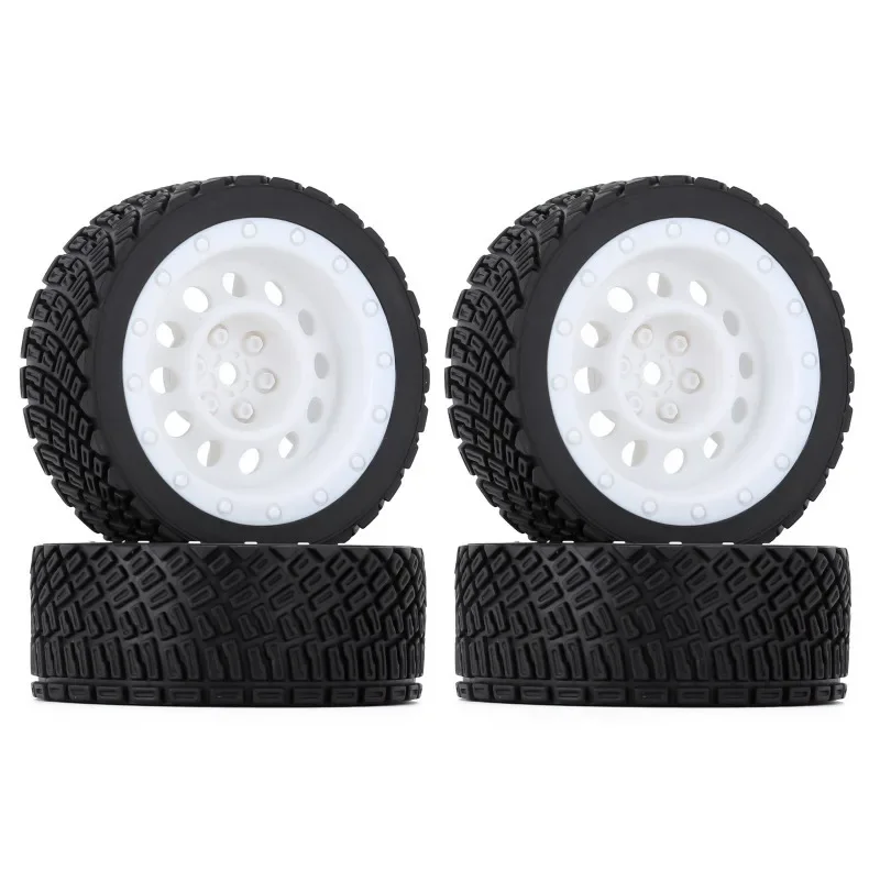 

4PCS 12mm Hex 66mm RC Car Rubber Tires Wheel Rim for 1/10 HPI WR8 HSP 94177 WLtoys 1/14 144001 RC Car