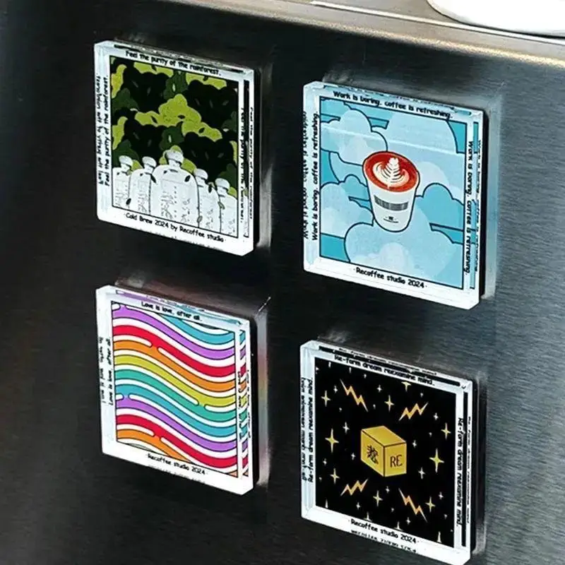 10Pcs DIY Magnetic Sheet Refrigerator Magnet Square Round For Whiteboard Fridge Memo Wall Home Decor