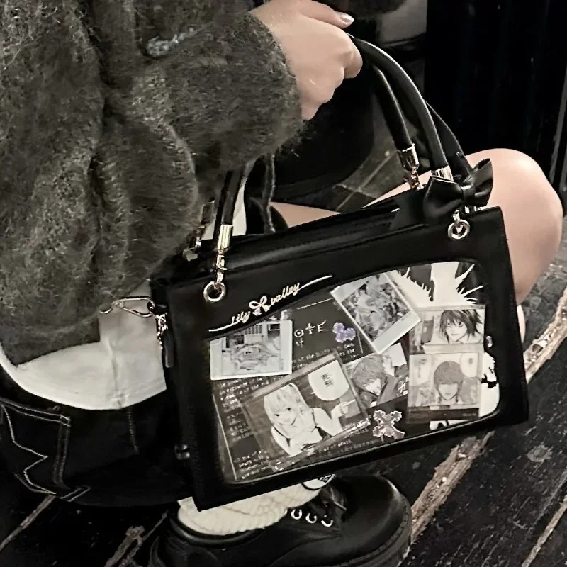 Xiuya Elegant Transparent Womens Shoulder Bag Y2k Original Vintage Casual Ita Bag Square Fashion Luxury Designer Female Handbag