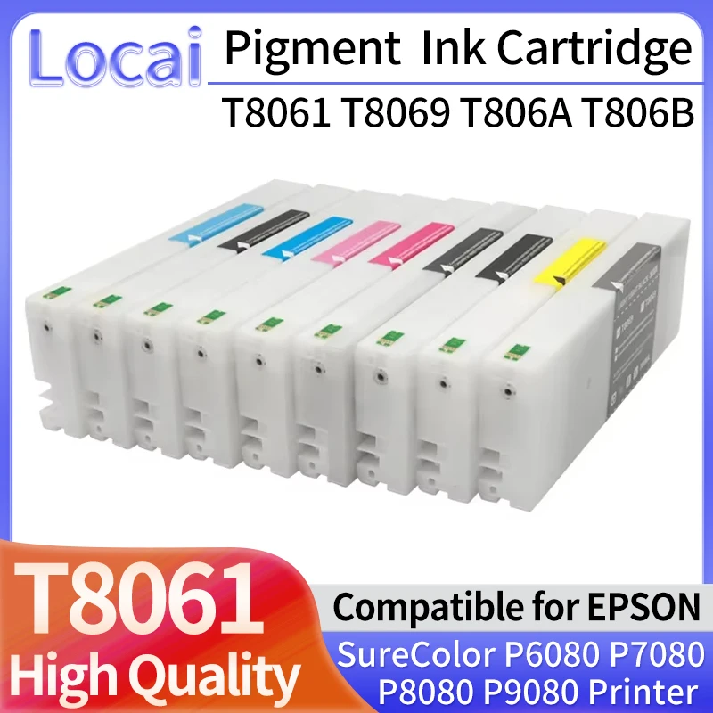 New T8061 Ink Cartridge T8069 T806A T806B Compatible Ink cartridge for Epson P6080 P7080 P8080 P9080 Printer With Pigment Ink