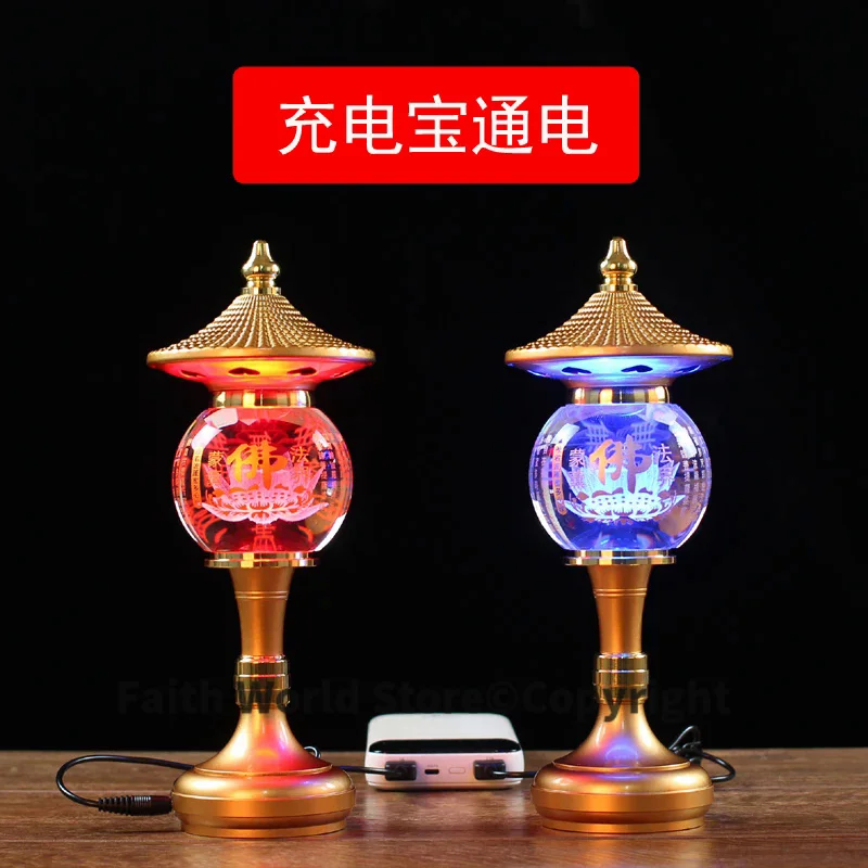 

GOOD 2pcs large high grade Buddhism worship LED lamp HOME Temple shrine enshrine Sakyamuni guanyin buddha Bless safety health