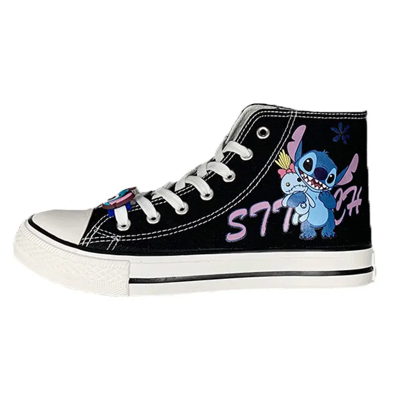 Lilo & Stitch Canvas Shoes Cute Cartoon Little Monster Pattern Shoes Fashion Casual Sports High and Low Canvas Shoes