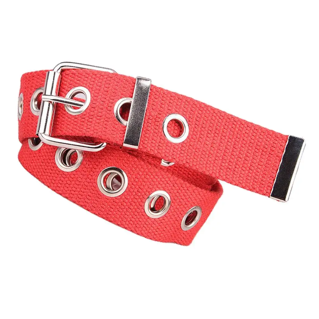 Canvas Eyelet Belt for Womens Durable Nylon Buckle Waist Decoration Fits Wide Belt Strap Style for Daily Use