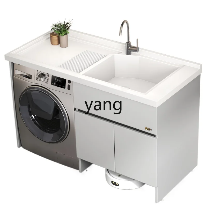 LH  honeycomb aluminum balcony washing machine cabinet significant other combination hand face laundry sink with rubbing board