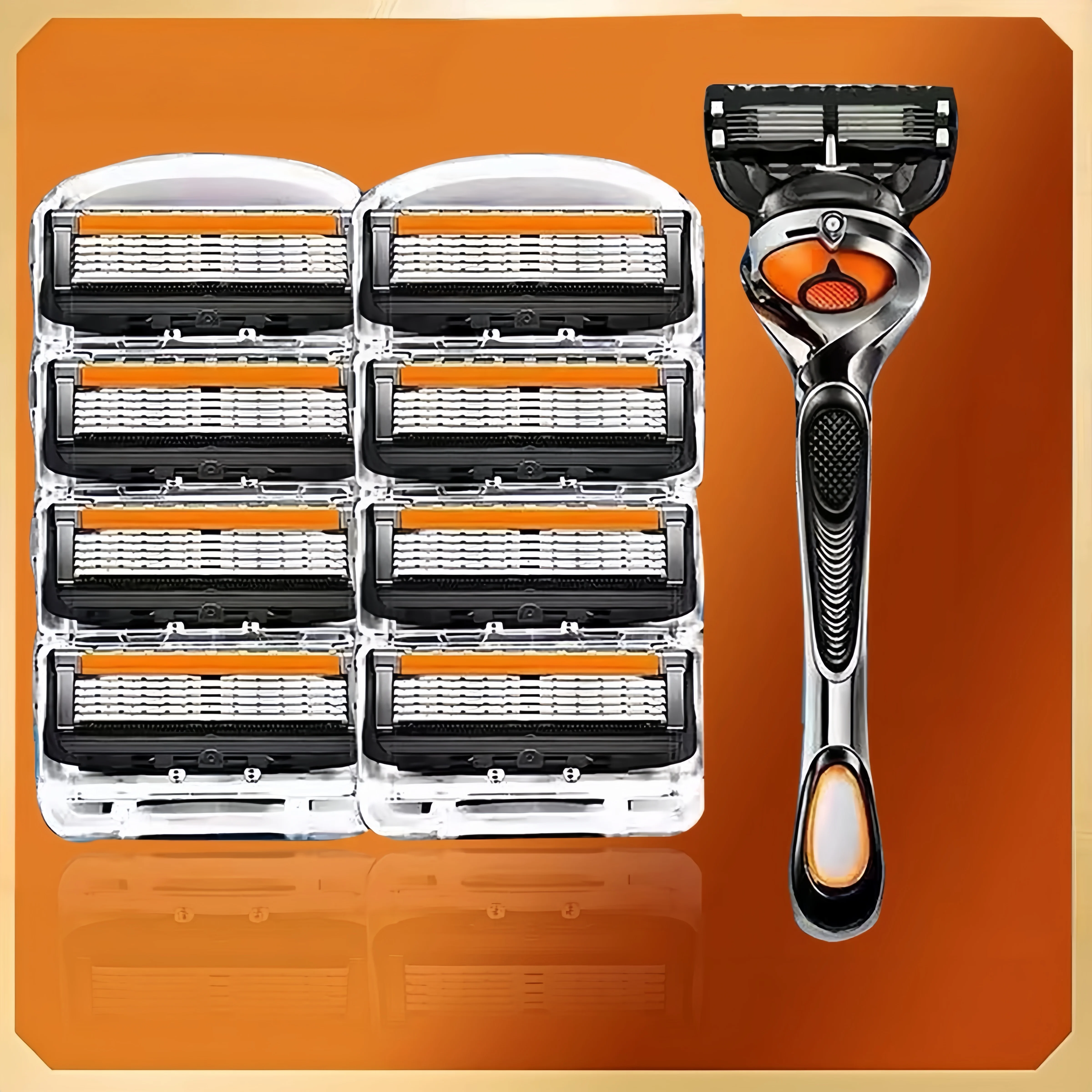 Portable Men's Shaving Combination Blade Head Can Replace Five Layers of Blades, Equipped with Shaving Storage Box