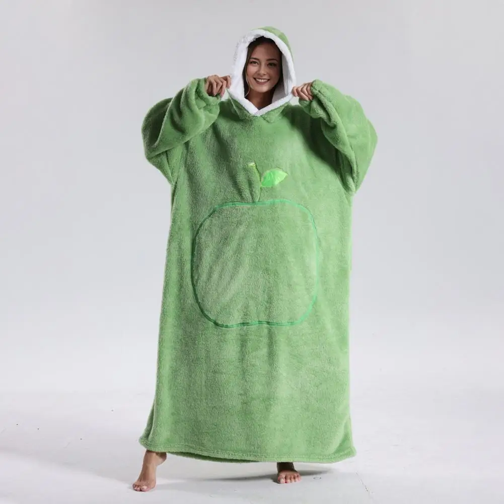 بطانية شتوية رداء حمام مع جيب كبير سميك على الوجهين بيجامة فضفاضة للاحتفاظ بالحرارة كم حماية كاملة بطانية #4