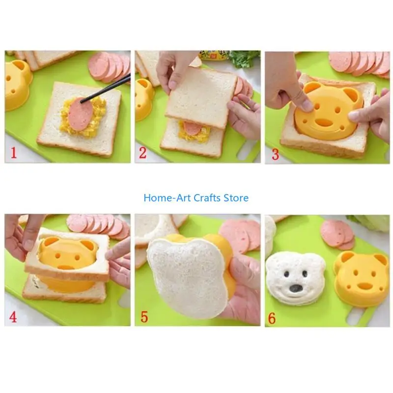 Y3NA Bear Animal Sandwich Mold Cutter Cartoon Bear Sandwich Mold Househod Gift