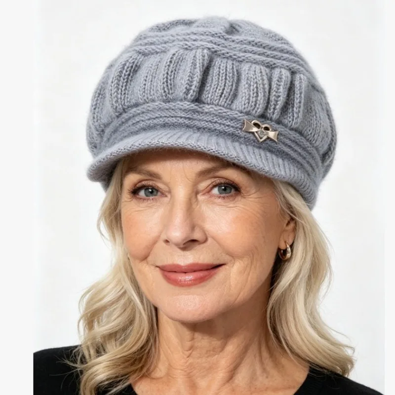 Cold Proof Wool Hat Women Fleece Hat Middle Aged Elderly Women Thermal Hat Mother Hat Old Hat Casual Warm Soft Cozy Winter
