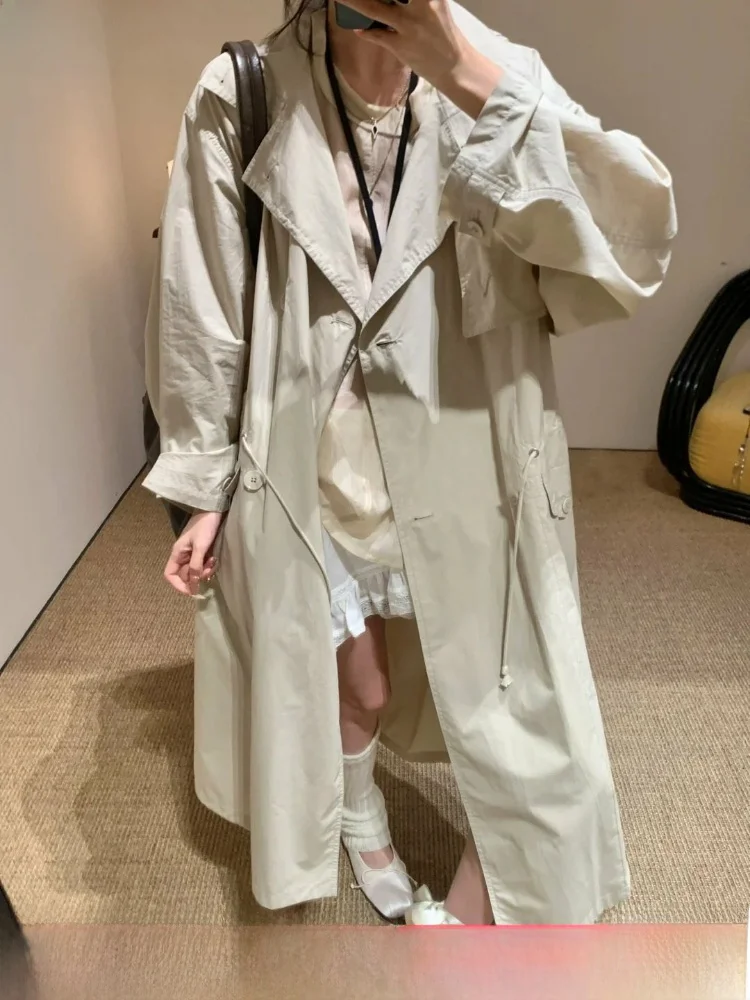 

Женское пальто Winni Celh 2025 Commuter Sle Ele Long Sve, верхняя одежда из смеси хлопка с капюшоном на весну и осень