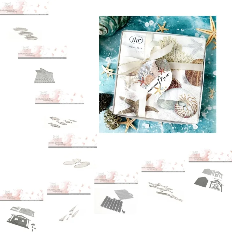 Regatta Starfish Snail Shell Seahorse Metal Cutting Dies Scrapbook Diary Decoration Stencil Embossing Template DIY Greeting Card