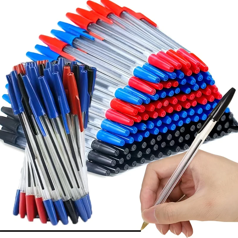 

30 0.7mm black ballpoint pens with large capacity and strong writing ability - school office stationery for returning to school