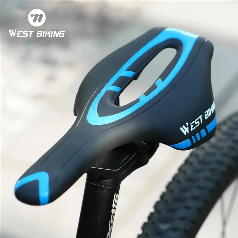 WEST BIKING Bicycle Saddle Ultralight Breathable MTB Road Bike Racing Seat Comfortable Shockproof Cycling Cushion Bike Parts