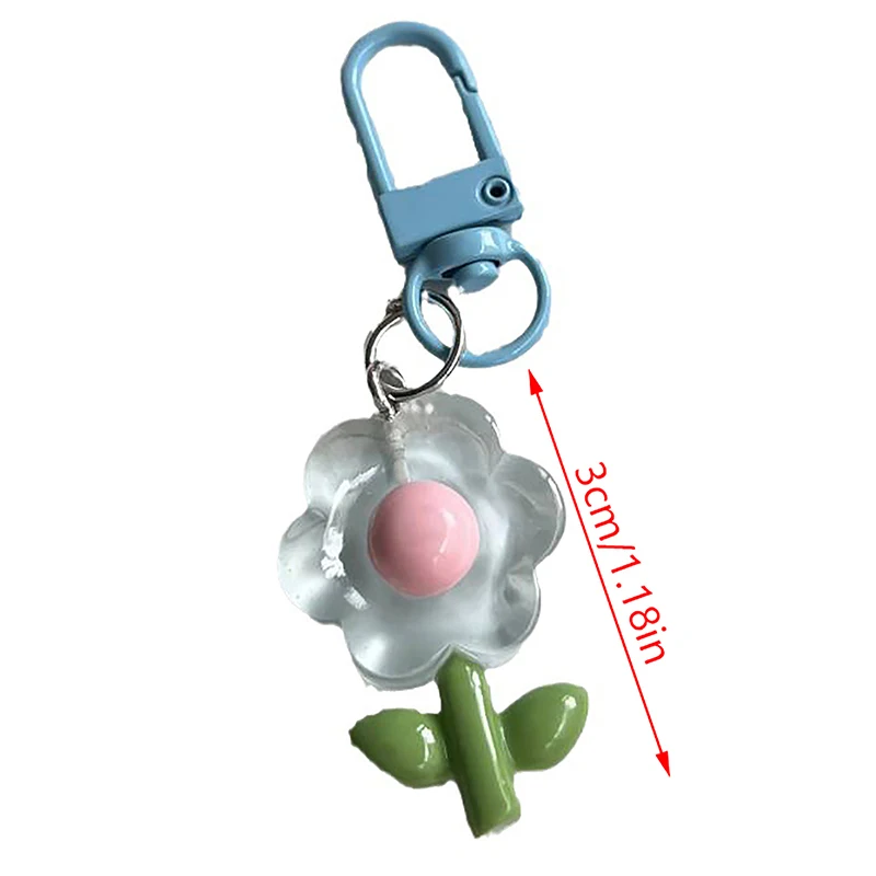 透明な花びらキーホルダー カラフルな花 ハンドバッグチャーム 車の装飾
