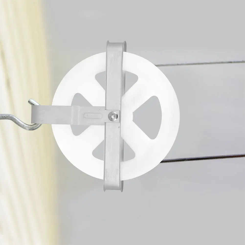 2Pcs Outdoor Clothes Drying Pulley Deep Groove Design Prevents Rope Slippage Easy Install Clothesline Pulley for Coats Blankets