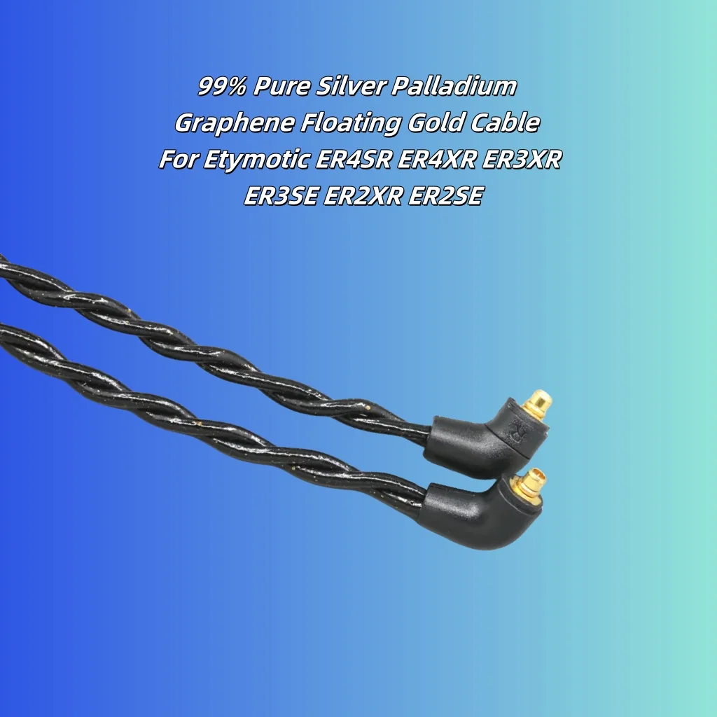99% Pure Silver Palladium Graphene Floating Gold earphone Cable For Etymotic ER4SR ER4XR ER3XR ER3SE ER2XR ER2SE 8321