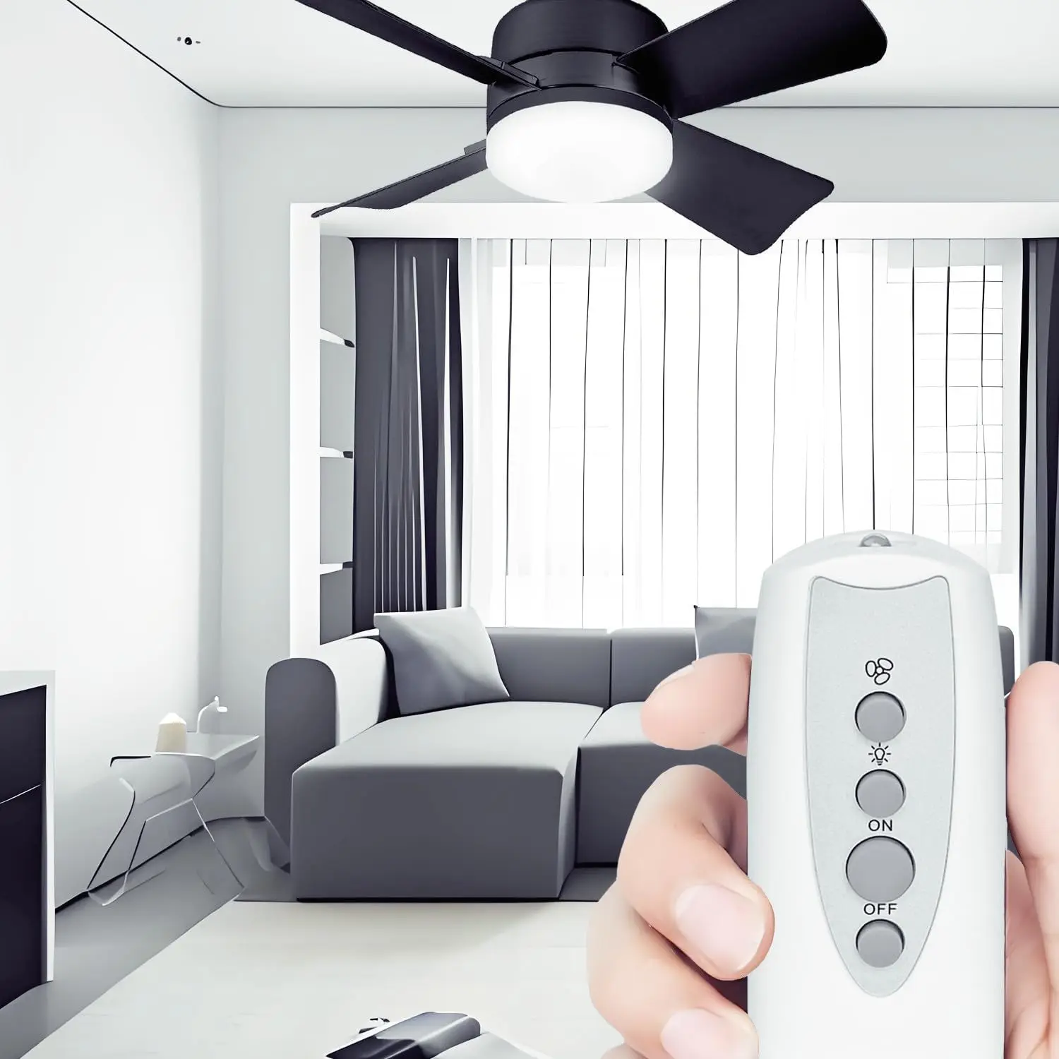 High Quality Remote Controller is Compatible With Bell+Howell Socket Breeze ceiling Fan Light
