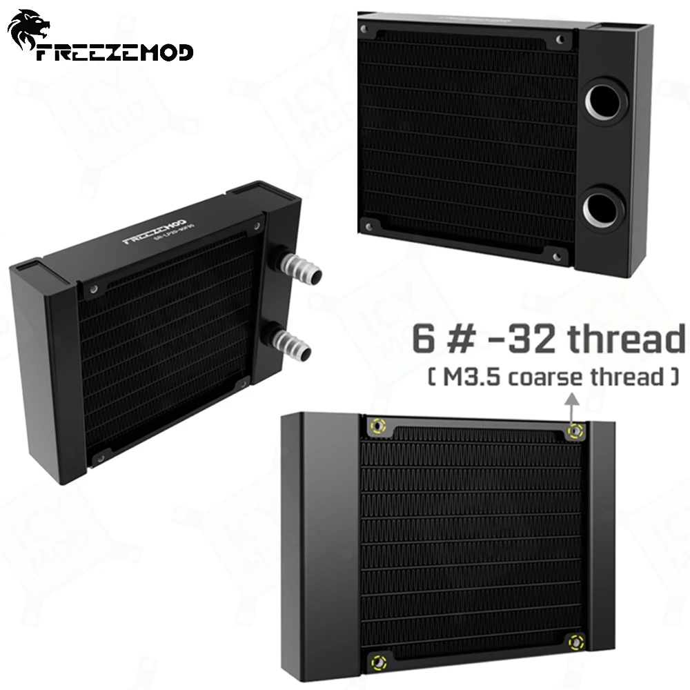 FREEZEMOD 9 سنتيمتر المبرد الألومنيوم 20 مللي متر زعنفة سميكة 9 الأنابيب يدعم 90 مللي متر المشجعين PC حالة الطائرة بدون طيار تبريد المياه تبديد الحرارة SR-LP20-90