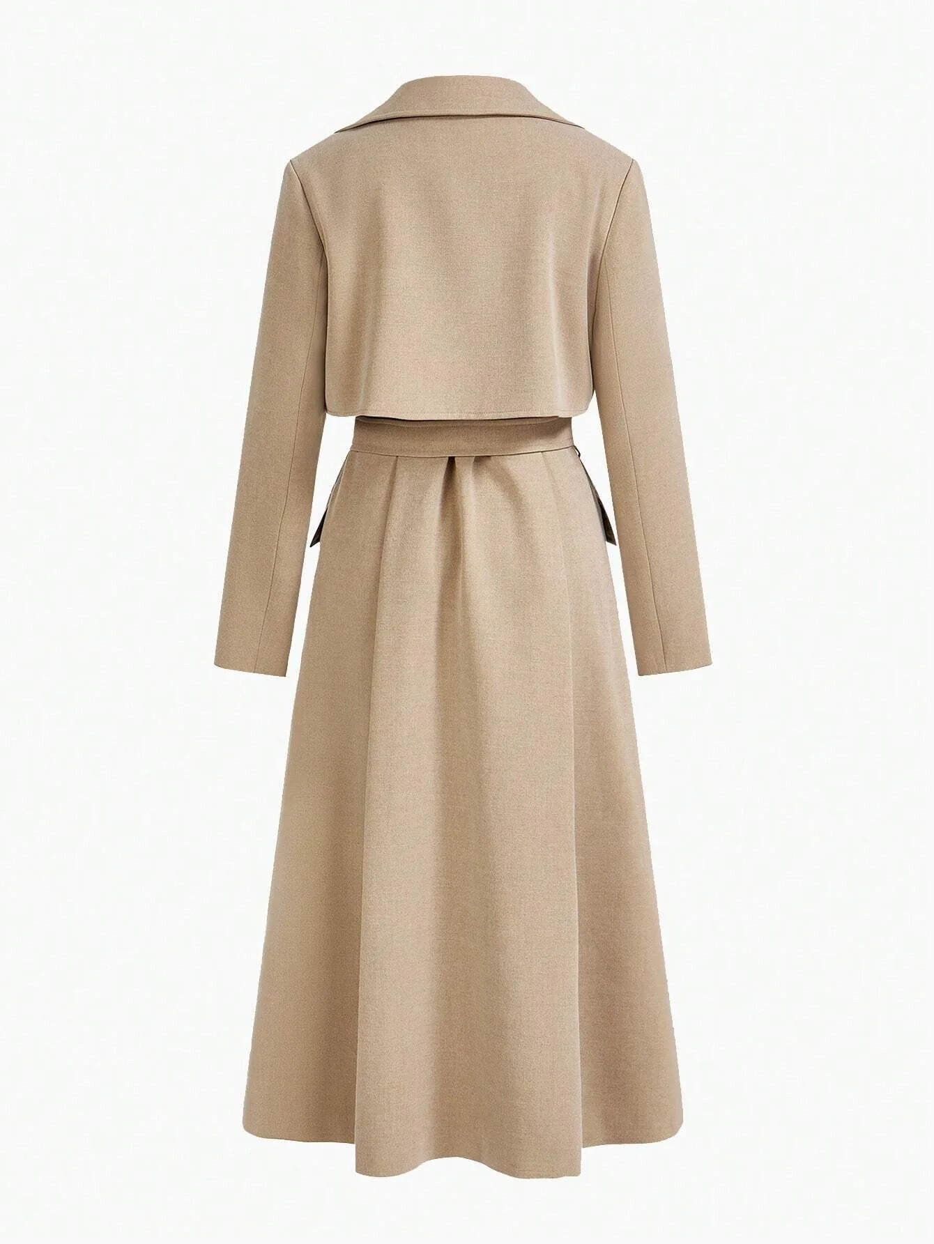 Elegant Women's Formal Dresses Suit Gowns with Belt Long Over Jacket Coat For Female Double-Breasted Coat Customized
