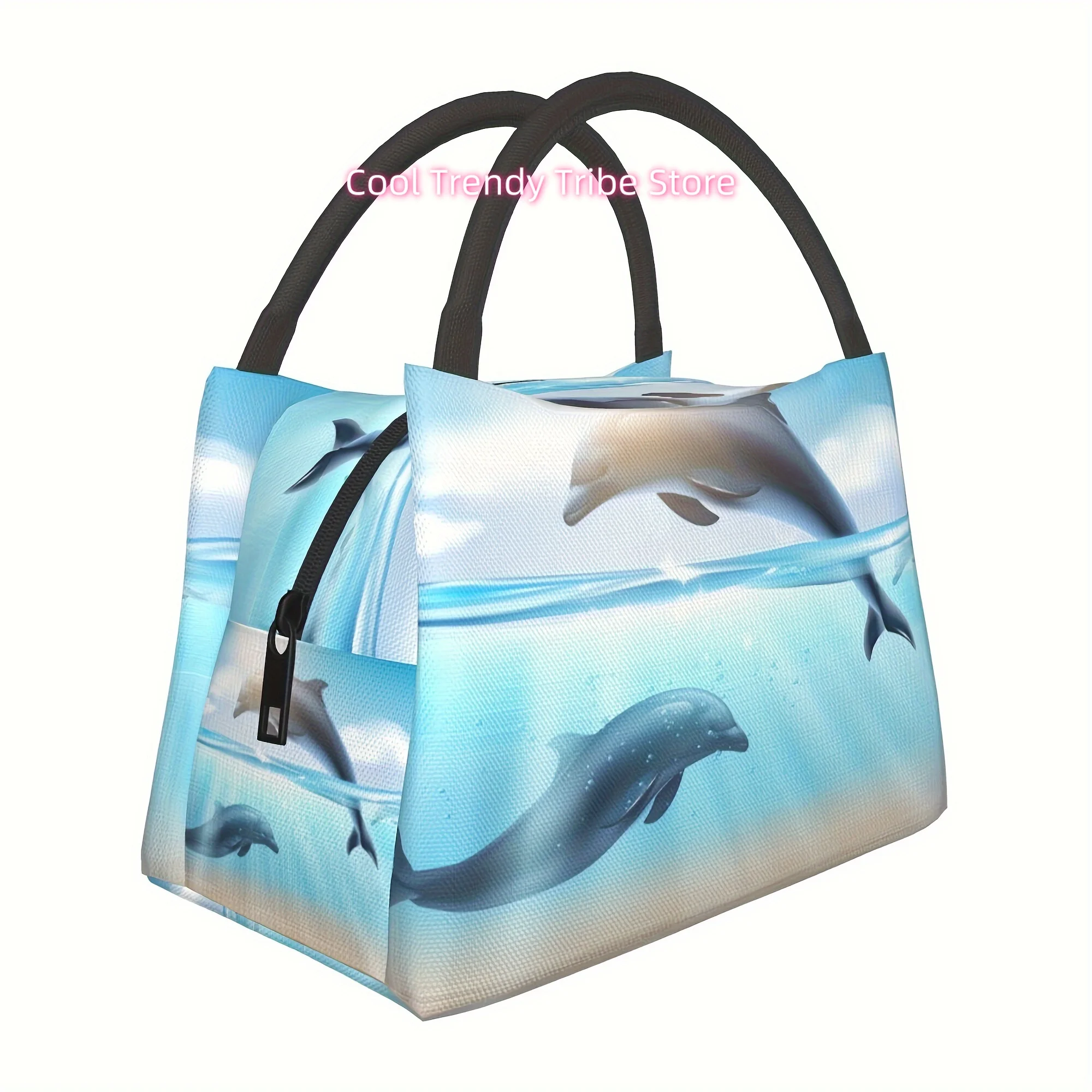 1pc dolphin, portable reusable refrigerated bag, insulated bag, insulated lunch bag,   for camping, picnics, beach, suit