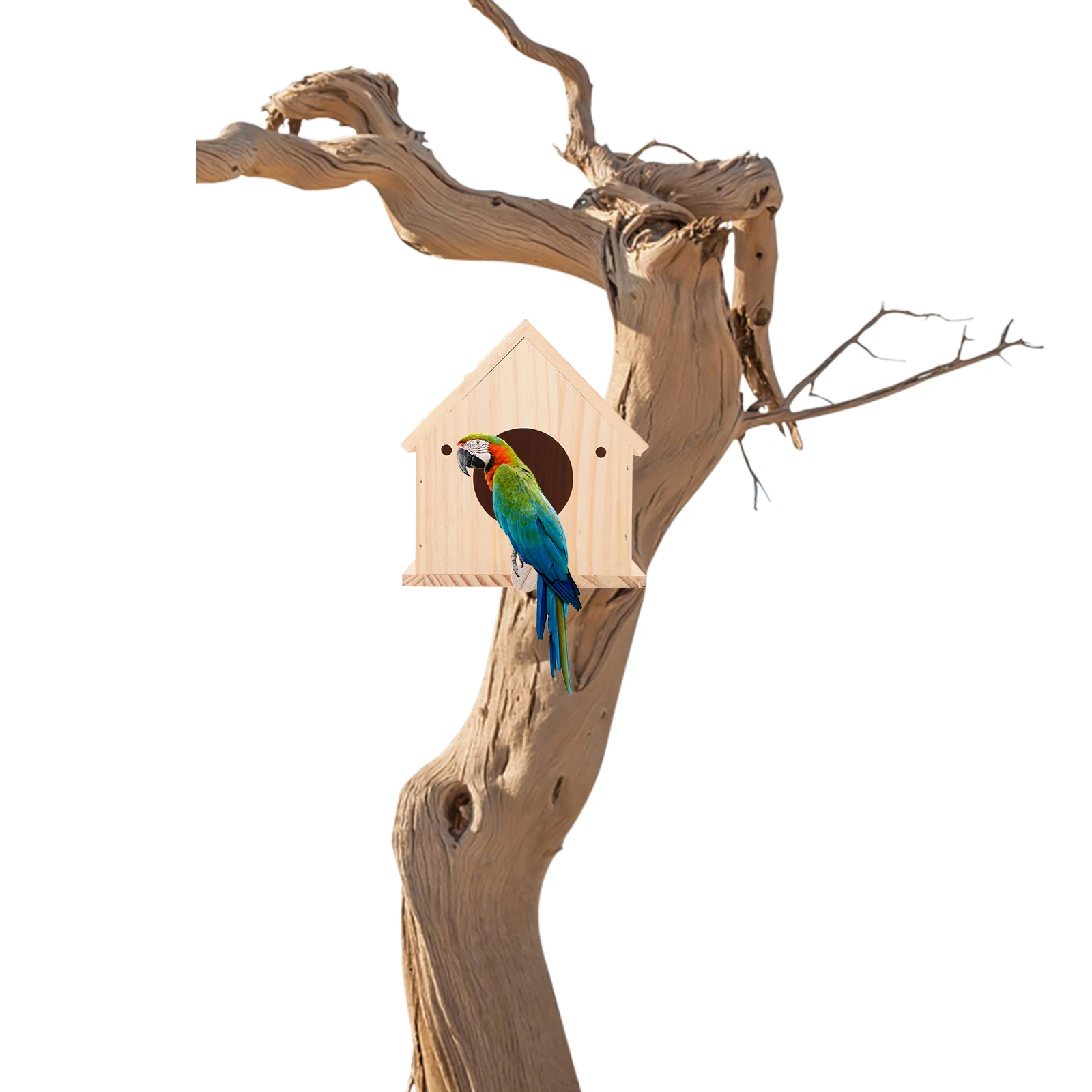 

Parakeet Nest Box Wooden Bird Breeding House Small For Lovebirds Budgie Cockatiel Natural Solid Wood Nesting Bed Cage Accessory