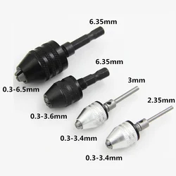 Quick Change Keyless Drill Bit Chuck Hex Shank Adapter Converter Tool 1Pc 0.3-8mm 6.35mm