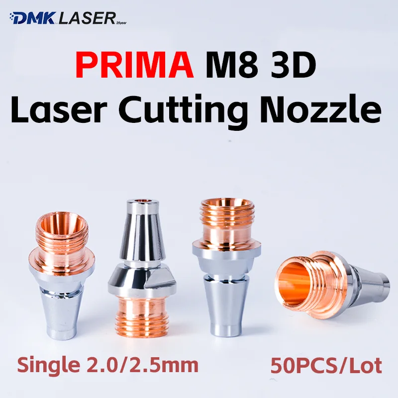 

PRIMA 3D M8 Laser Cutting Nozzle Single Layer 2.0 2.5 Chrome Plated Nozzles 50PCS/Lot For PRIMA Laser Cutter Machine 485.73.453