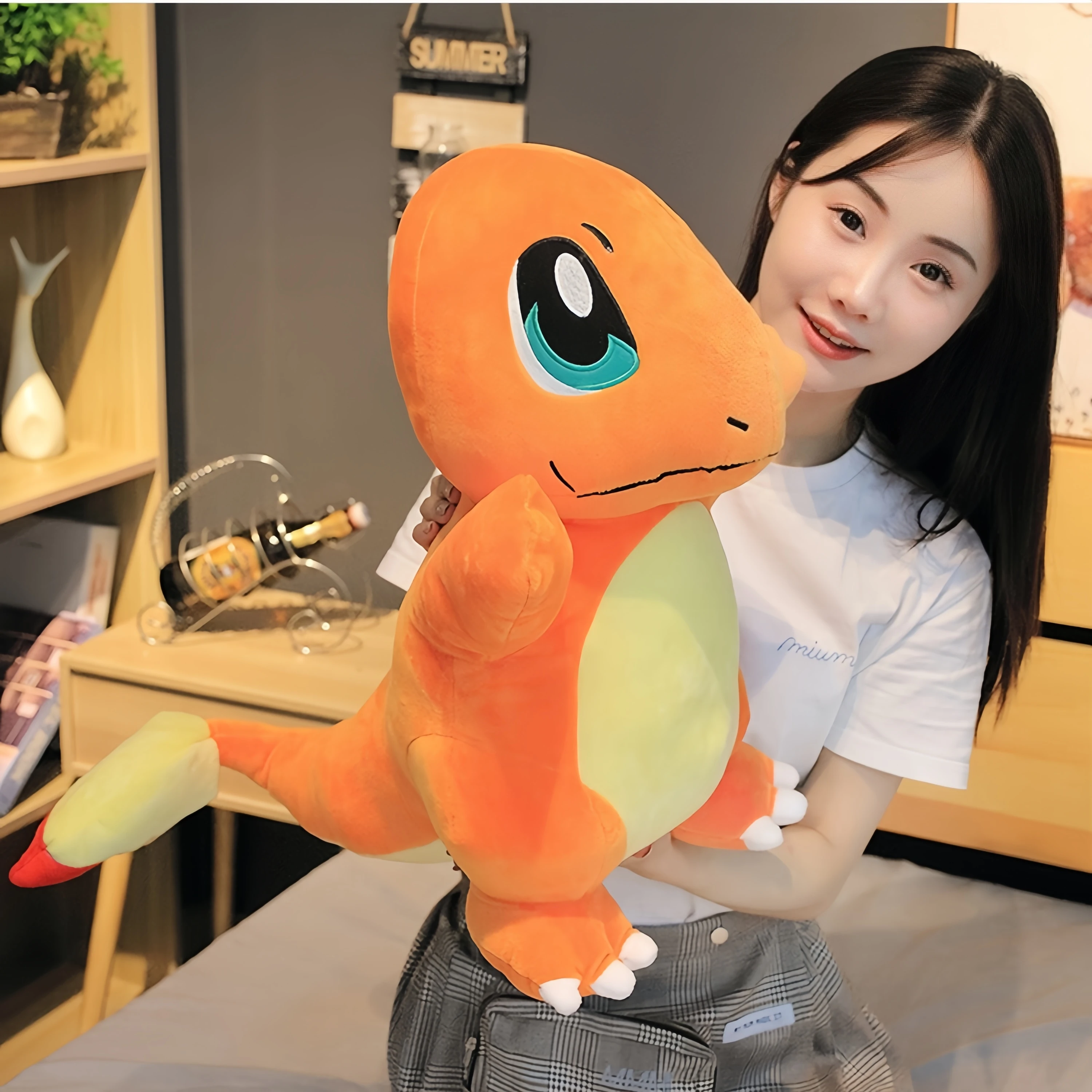 Big Size Lovely Charmander Cuddly Pillow Big Size Stuffed Anime Pokemon Plush Toy Throw Pillow Sofa Bedroom Home Decor Gifts