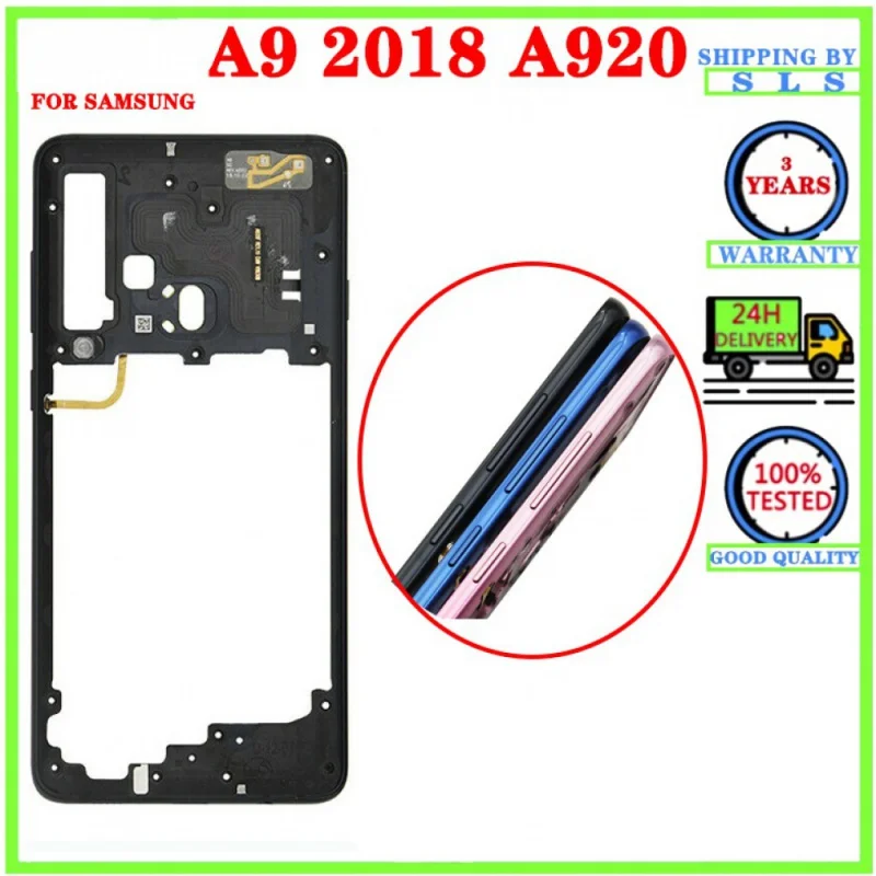 Full Housing For Samsung Galaxy A9 2018 A920F SM-A920 LCD Middle Frame Bezel Battery Back Cover Rear Door Housing Case