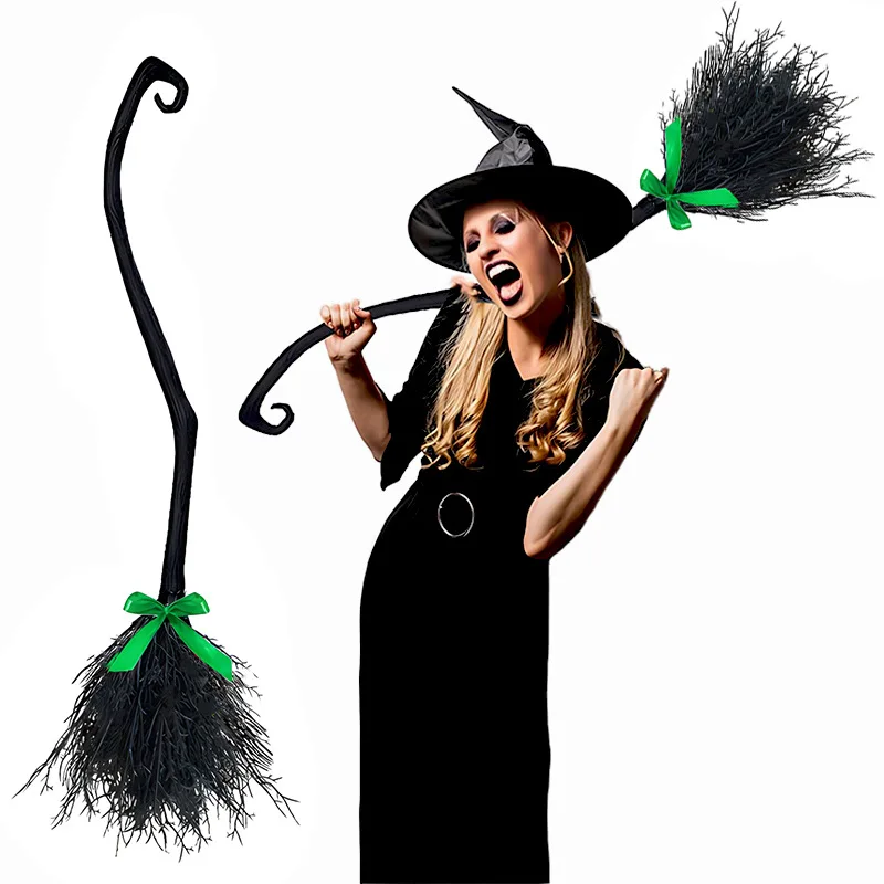 Halloween Witch Broom Cosplay Decoration Plastic Broomstick Props