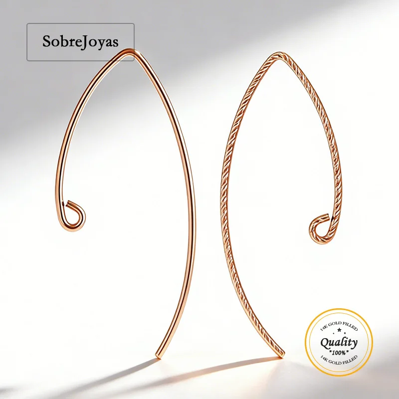 

Серьги-крючки V-образной формы с блестками, покрытые розовым золотом 14K