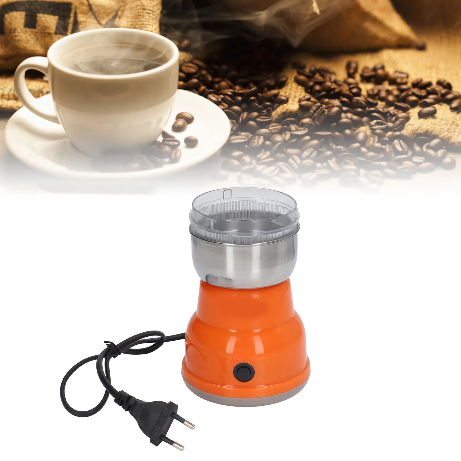 مطحنة القهوة الكهربائية 300 واط شفرة من الفولاذ المقاوم للصدأ طحن حبوب البن التوابل