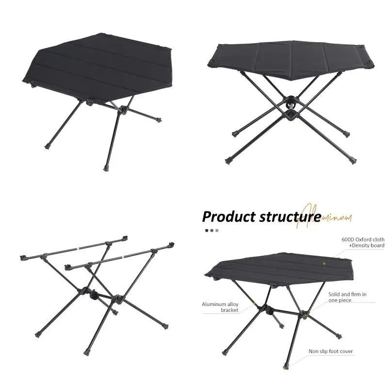 for Outdoor Compact Ultra Light Aluminum Frame Oxford Cloth Foldable Backpack Folding Mini Camping Table