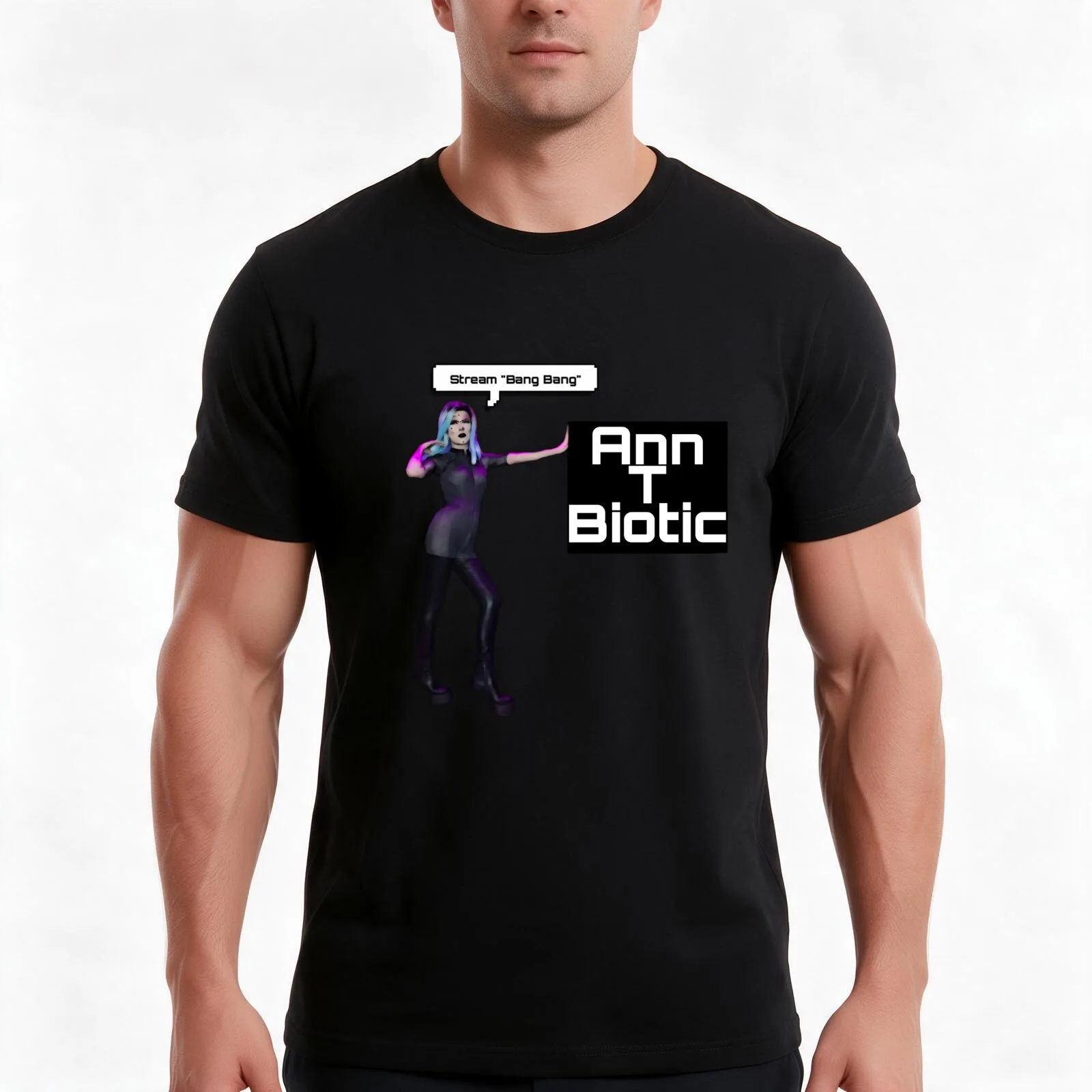 Stream Bang Bang T-Shirt, Summer Casual Cotton Tee, Oversized Streetwear Tops, Vintage Graphic Print, Loose Fit Short Sleeve