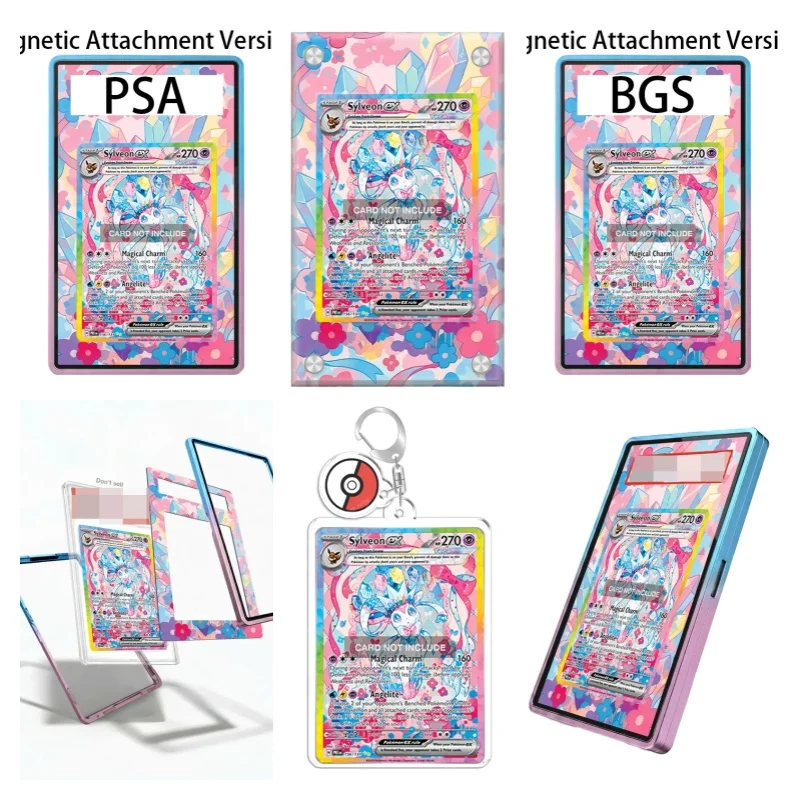 Art Display for Pokemon Prismatic Evolutions Sylveon Ex Anime Expand Art Fans Gift Recyclable Acrylic Protective Case Keychain