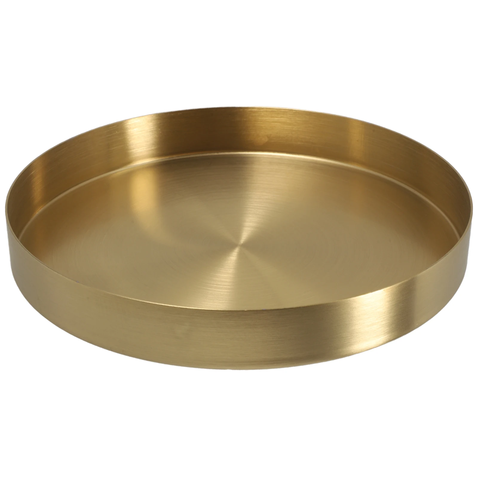 

Tray Round Metal Jewelry Dish Decorative Gold Finish Storage Solution For Rings Keys Fruit Plates Home Use