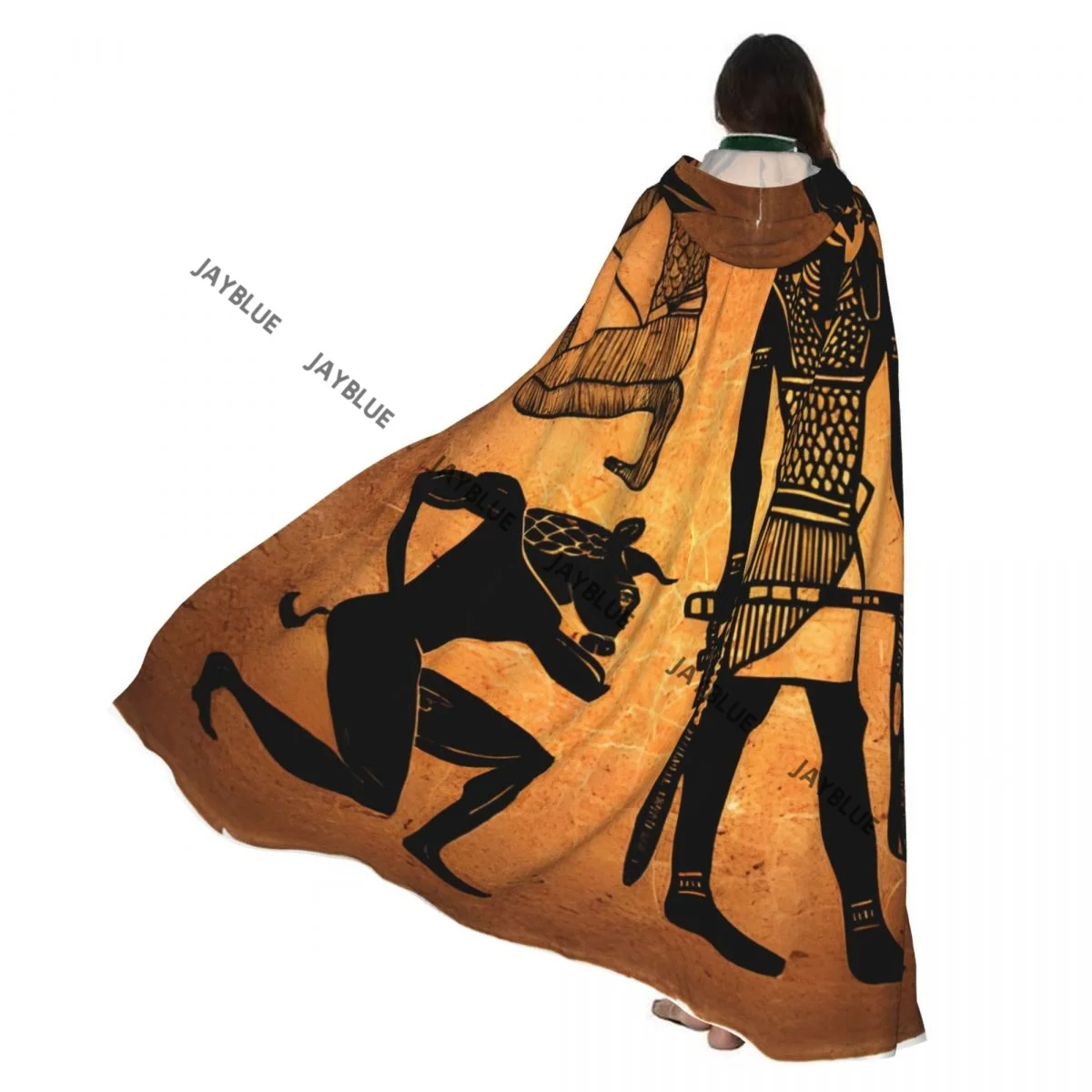 

Унисекс взрослый плащ египтян богов с капюшоном длинный костюм ведьмы косплей