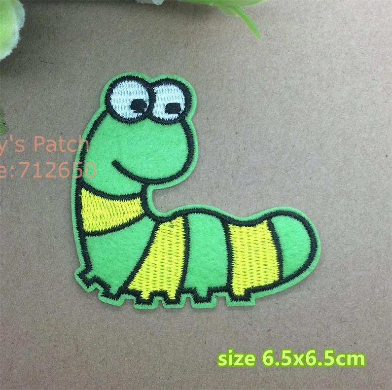 New arrival 10 pcs worm beetles turtles Embroidered patches iron on badge Motif hat bag garment shoe phone Applique accessory