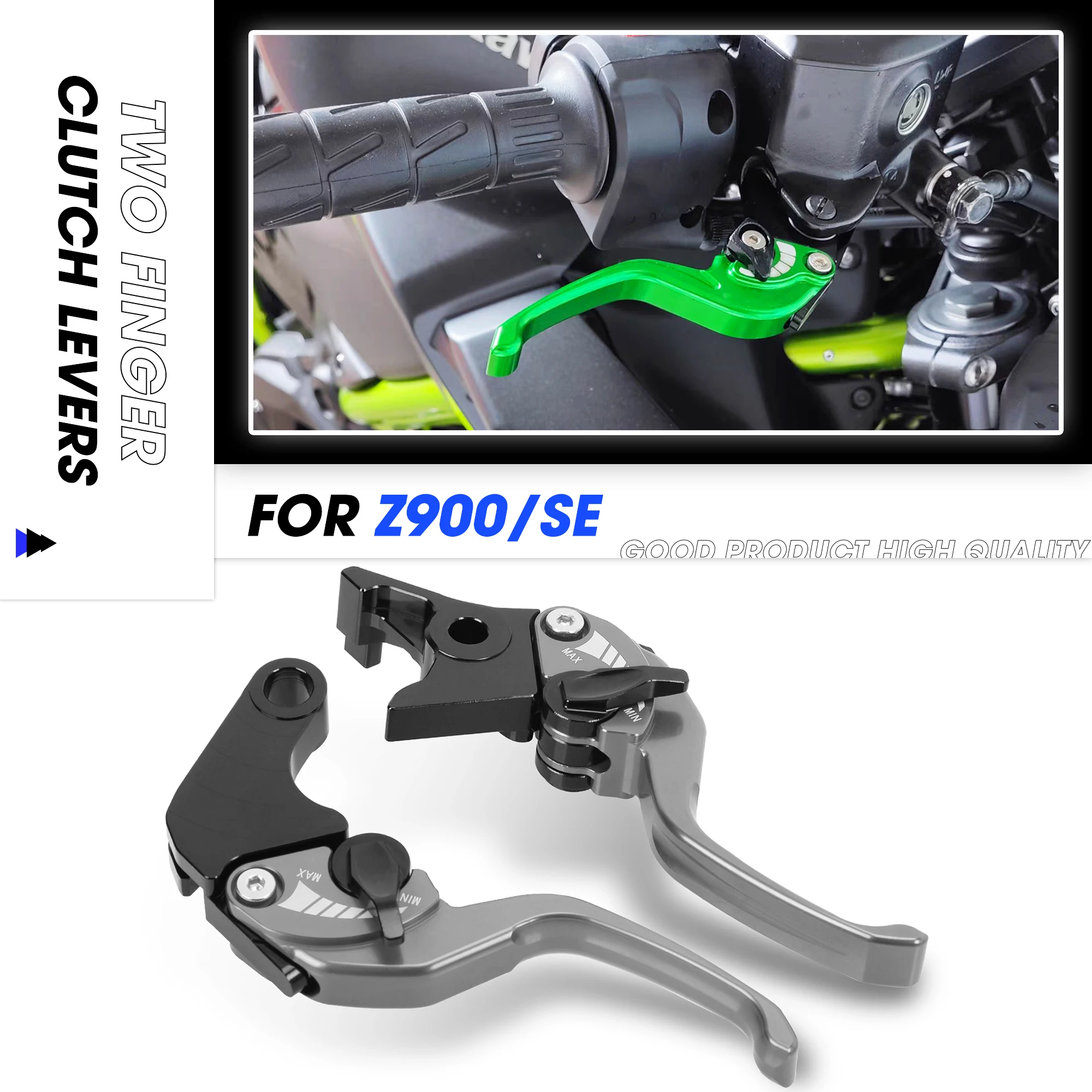 For kawasaki Z900 Z900SE Z900RS 2017-2024 Motorcycle CNC 2-Finger Short Effortless Handle Brake Lever Clutch Lever Set